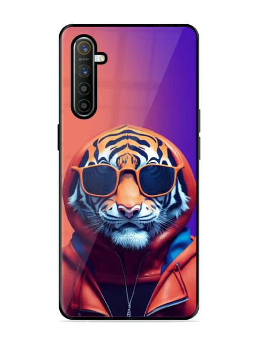 Tiger Animation Glossy Metal Phone Cover for Realme Xt Zapvi