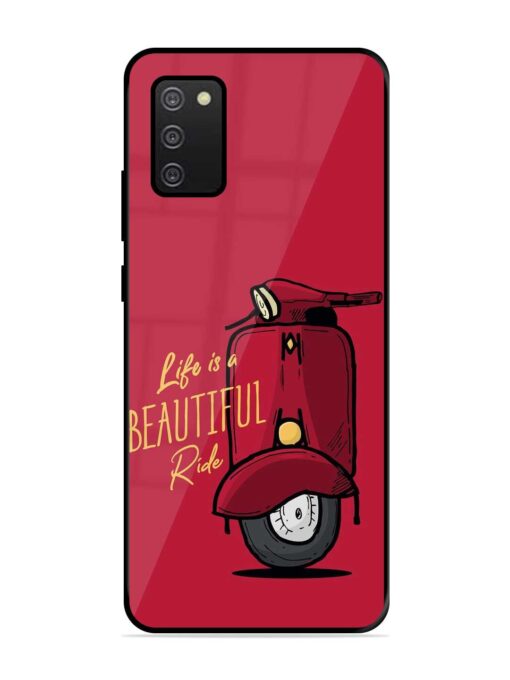 Life Is Beautiful Rides Glossy Metal Phone Cover for Samsung Galaxy A02S Zapvi