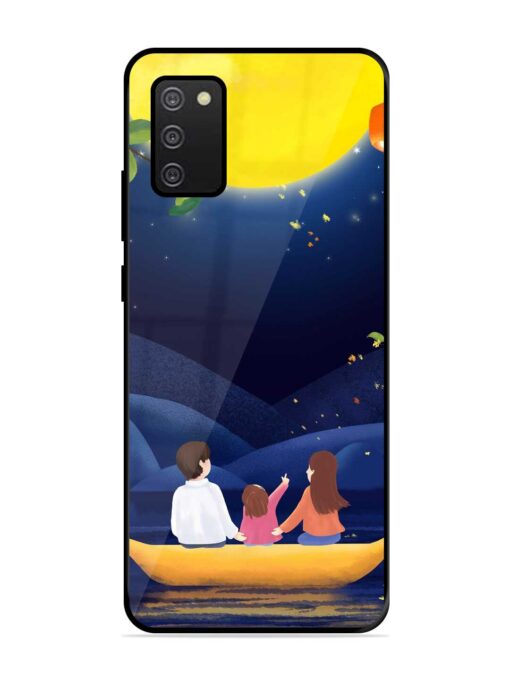 Happy Family And Beautiful View Glossy Metal Phone Cover for Samsung Galaxy A02S Zapvi