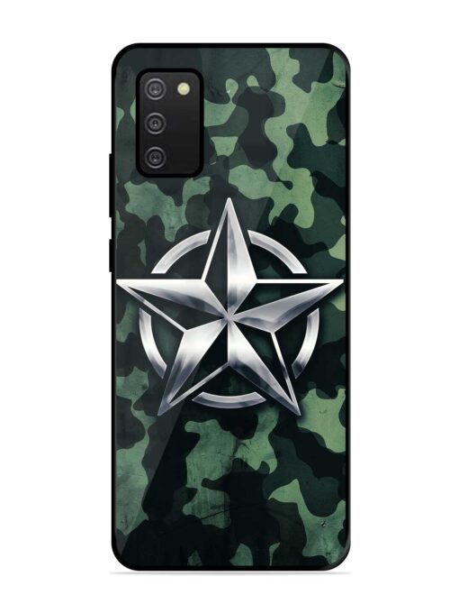 Indian Army Star Design Glossy Metal Phone Cover for Samsung Galaxy A02S Zapvi