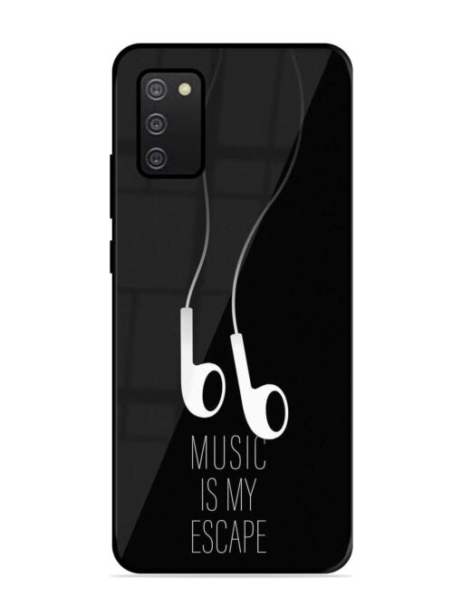 Music Is My Escape Glossy Metal Phone Cover for Samsung Galaxy A02S Zapvi