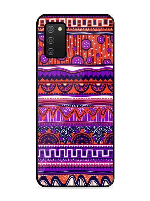 Ethnic Seamless Pattern Glossy Metal TPU Phone Cover for Samsung Galaxy A02S Zapvi