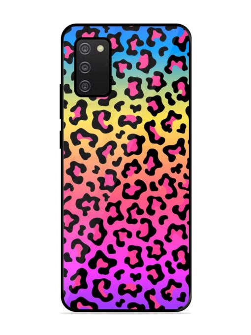 Neon Rainbow Colored Glossy Metal Phone Cover for Samsung Galaxy A02S Zapvi