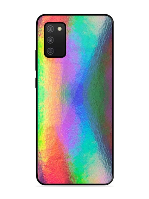 Colorful Holographic Background Glossy Metal TPU Phone Cover for Samsung Galaxy A02S Zapvi