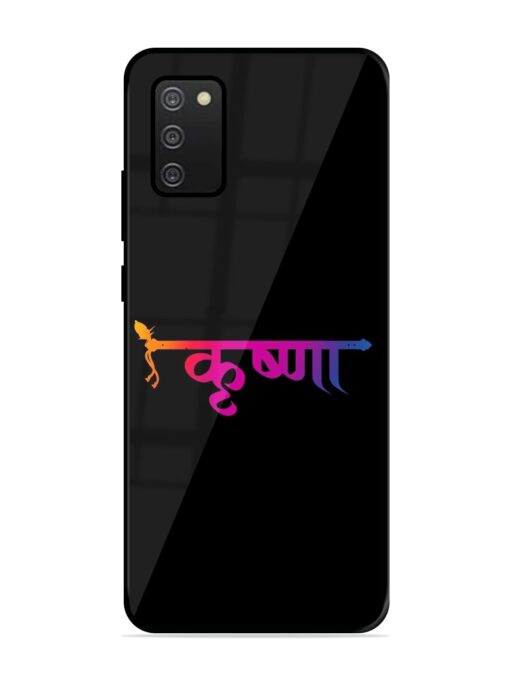 Krishna Typo Glossy Metal Phone Cover for Samsung Galaxy A02S Zapvi