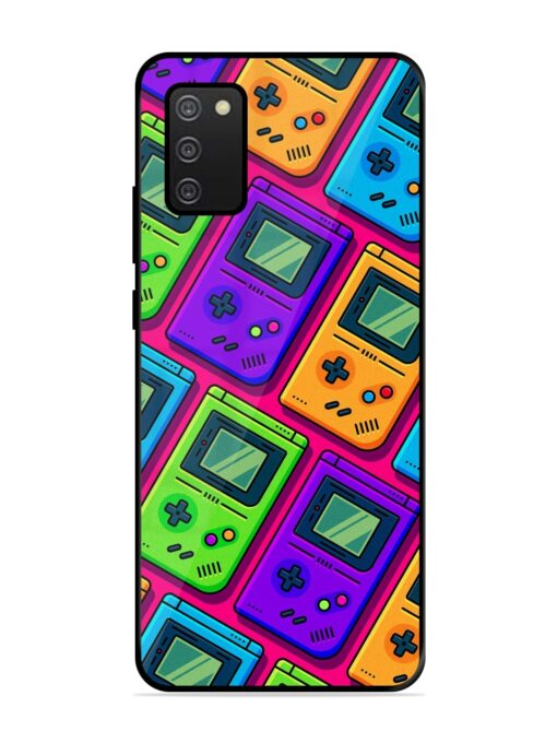 Game Seamless Pattern Glossy Metal Phone Cover for Samsung Galaxy A02S Zapvi