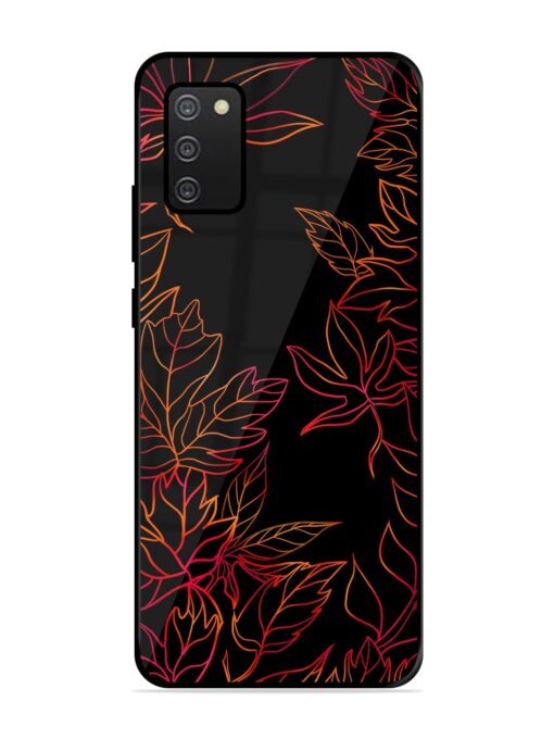 Red Floral Pattern Glossy Metal Phone Cover for Samsung Galaxy A02S Zapvi