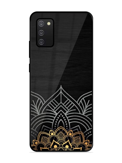 Decorative Golden Pattern Glossy Metal Phone Cover for Samsung Galaxy A02S Zapvi