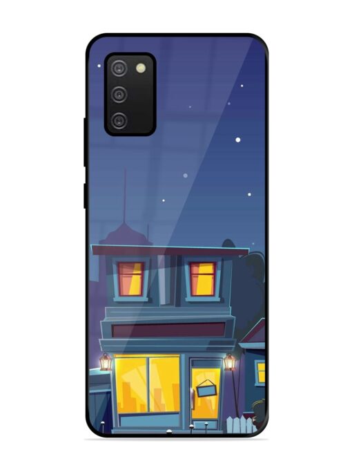 Vector Night House Glossy Metal Phone Cover for Samsung Galaxy A02S Zapvi