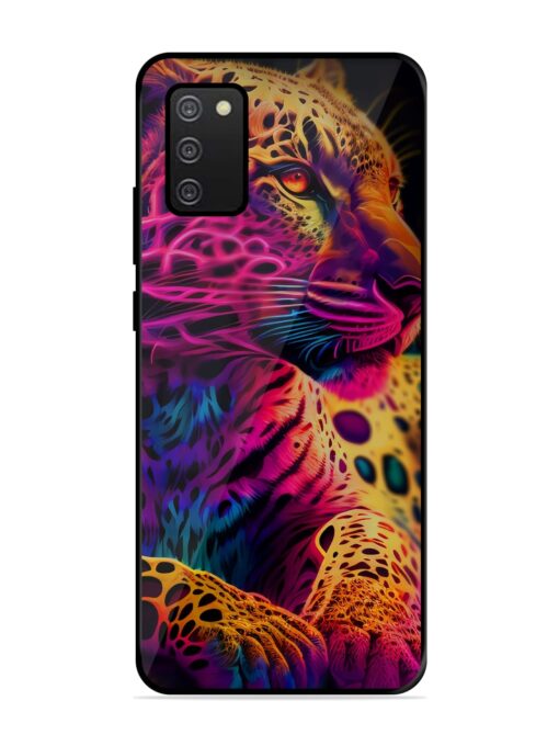 Leopard Art Glossy Metal Phone Cover for Samsung Galaxy A02S Zapvi