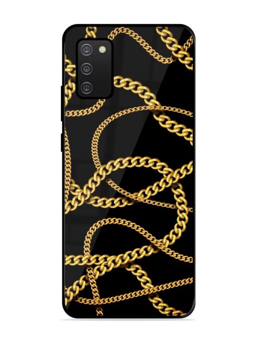 Decorative Golde Chain Glossy Metal Phone Cover for Samsung Galaxy A02S Zapvi