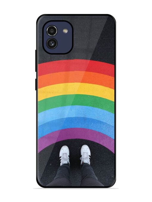 Legs Rainbow Glossy Metal TPU Phone Cover for Samsung Galaxy A03 Zapvi