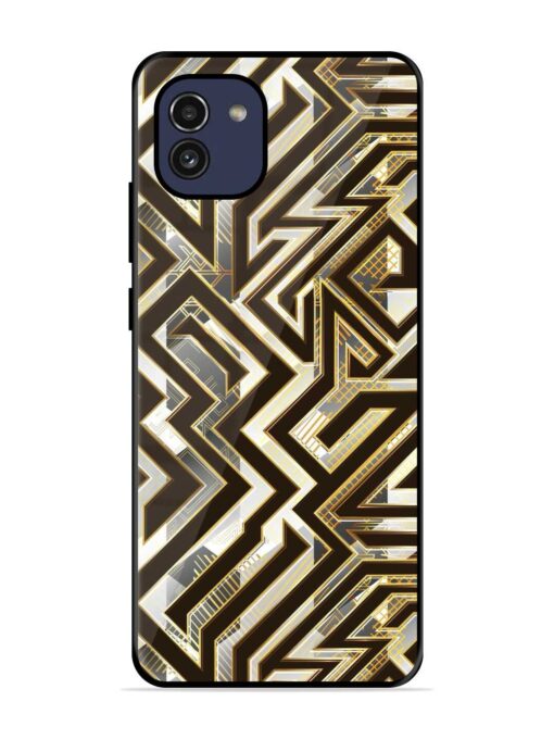 Technology Geometric Seamless Glossy Metal Phone Cover for Samsung Galaxy A03 Zapvi