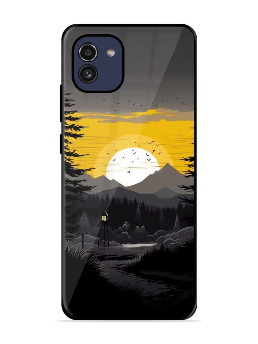 Sunset Vector Glossy Metal Phone Cover for Samsung Galaxy A03