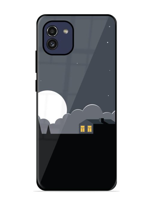 Full Moon Vector Art Glossy Metal Phone Cover for Samsung Galaxy A03 Zapvi