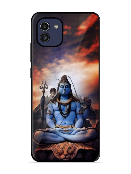 Jai Jai Shiv Glossy Metal Phone Cover for Samsung Galaxy A03 Zapvi