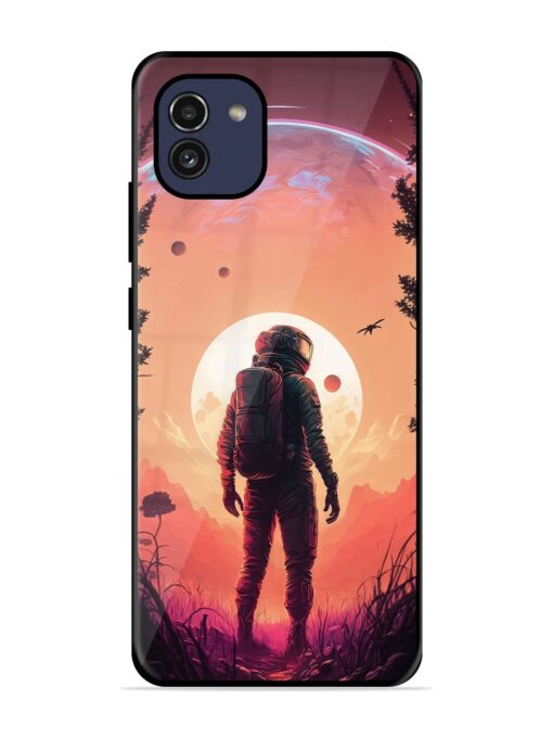 Red Sky At Morning Glossy Metal Phone Cover for Samsung Galaxy A03 Zapvi