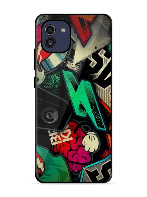 Graffiti Art Glossy Metal Phone Cover for Samsung Galaxy A03