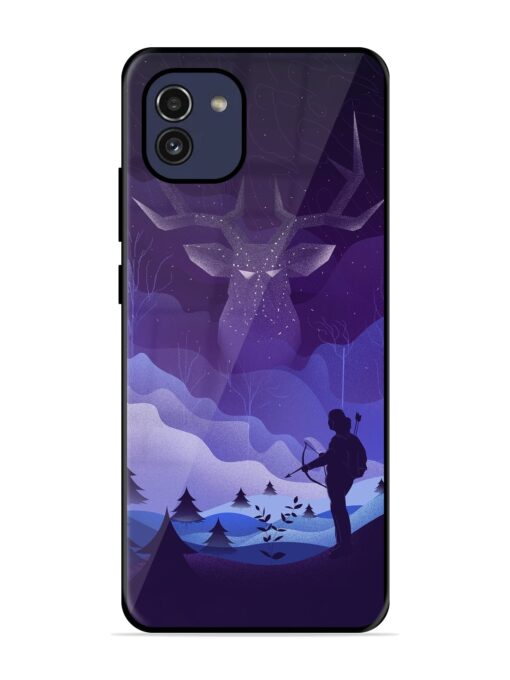 Deer Forest River Glossy Metal Phone Cover for Samsung Galaxy A03 Zapvi