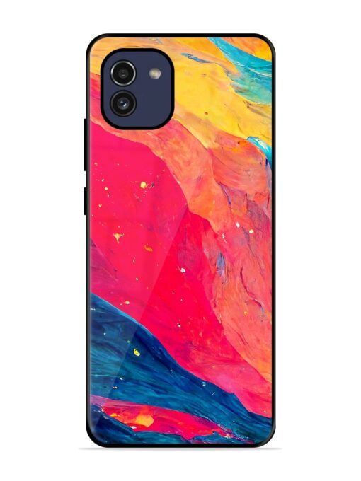 Starry Night Glossy Metal Phone Cover for Samsung Galaxy A03 Zapvi