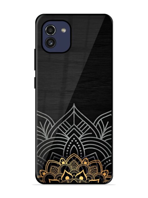 Decorative Golden Pattern Glossy Metal Phone Cover for Samsung Galaxy A03 Zapvi