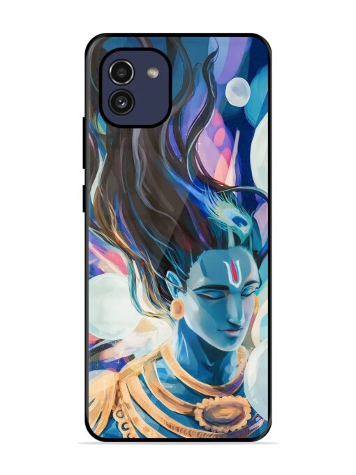 Bhagwan Sri Krishna Glossy Metal Phone Cover for Samsung Galaxy A03 Zapvi