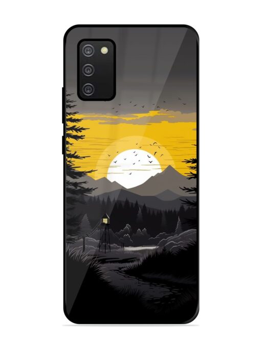 Sunset Vector Glossy Metal Phone Cover for Samsung Galaxy A03S