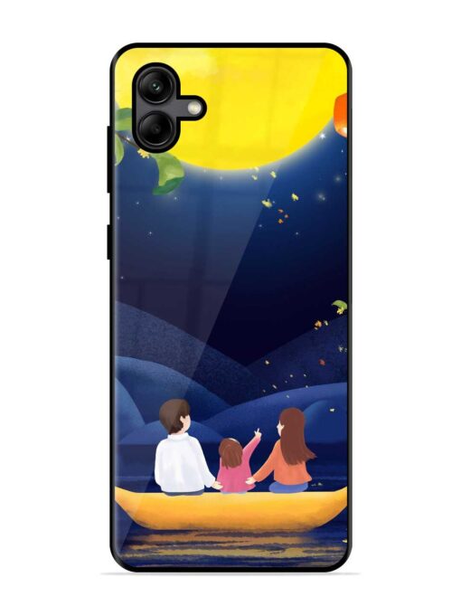 Happy Family And Beautiful View Glossy Metal Phone Cover for Samsung Galaxy A04