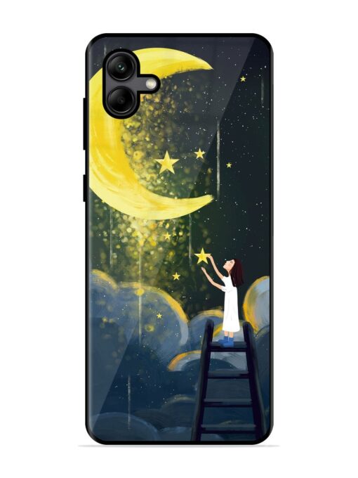 Moonlight Healing Night Illustration Glossy Metal TPU Phone Cover for Samsung Galaxy A04