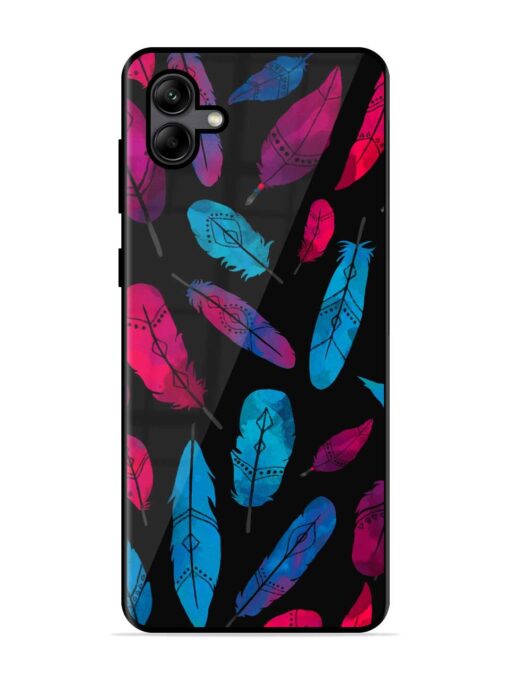 Feather Art Glossy Metal Phone Cover for Samsung Galaxy A04 Zapvi