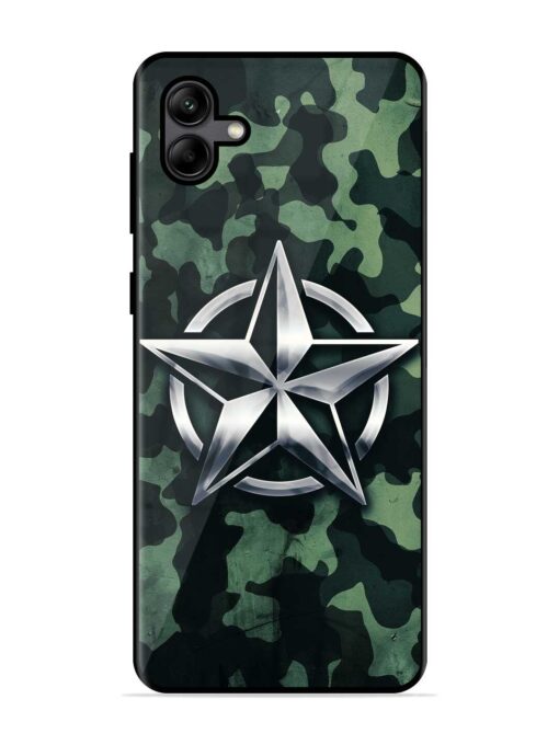 Indian Army Star Design Glossy Metal Phone Cover for Samsung Galaxy A04 Zapvi