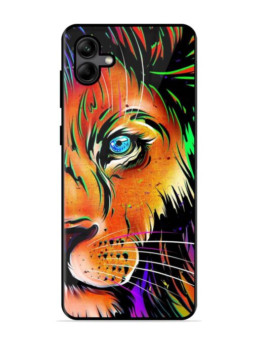 Colorful Lion Design Glossy Metal TPU Phone Cover for Samsung Galaxy A04