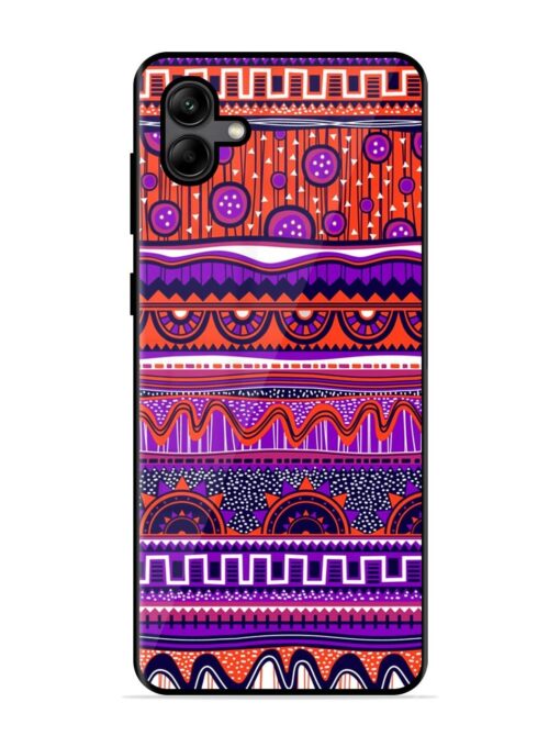 Ethnic Seamless Pattern Glossy Metal TPU Phone Cover for Samsung Galaxy A04