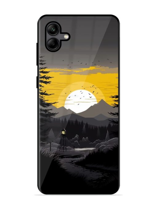 Sunset Vector Glossy Metal Phone Cover for Samsung Galaxy A04