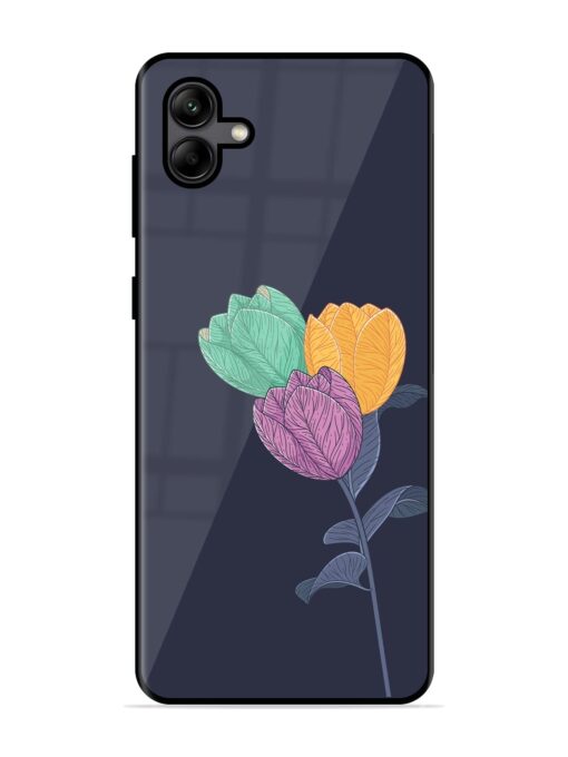 Flower Vector Glossy Metal Phone Cover for Samsung Galaxy A04