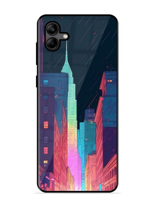 Minimal City Art Glossy Metal Phone Cover for Samsung Galaxy A04