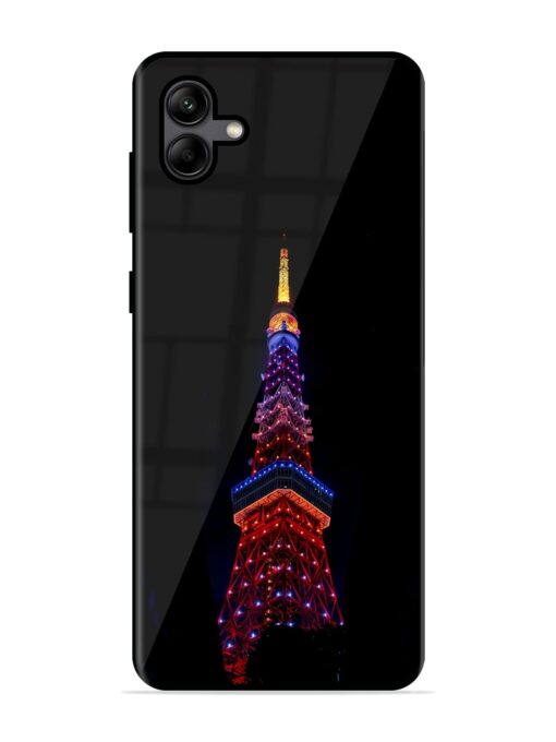 Eiffel Tower Night View Glossy Metal Phone Cover for Samsung Galaxy A04 Zapvi