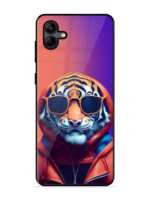 Tiger Animation Glossy Metal Phone Cover for Samsung Galaxy A04