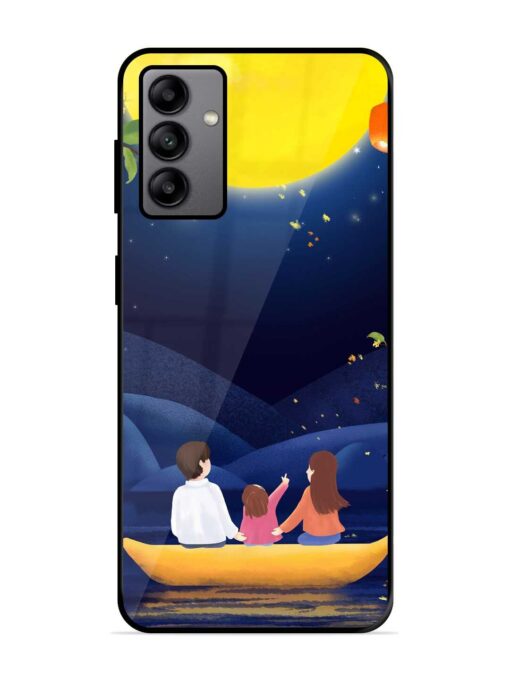 Happy Family And Beautiful View Glossy Metal Phone Cover for Samsung Galaxy A04S Zapvi