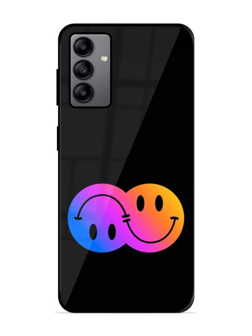 Gradient Smile Art Glossy Metal TPU Phone Cover for Samsung Galaxy A04S Zapvi