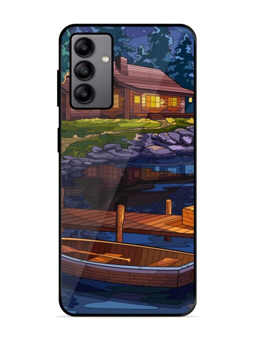 Village Night Scene Glossy Metal Phone Cover for Samsung Galaxy A04S Zapvi