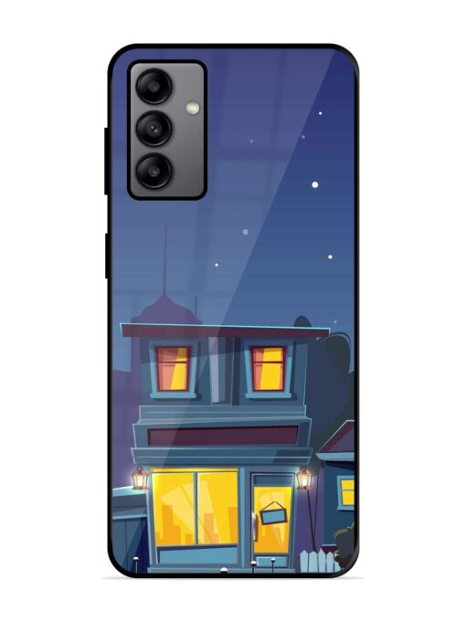 Vector Night House Glossy Metal Phone Cover for Samsung Galaxy A04S Zapvi