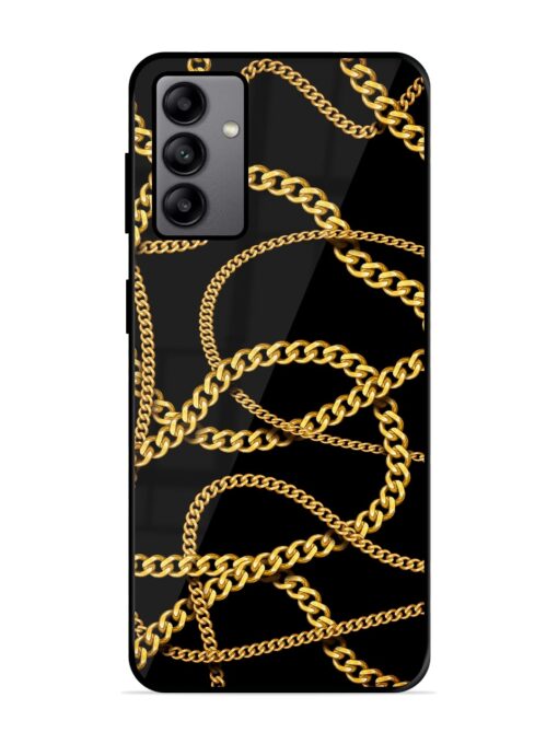 Decorative Golde Chain Glossy Metal Phone Cover for Samsung Galaxy A04S Zapvi