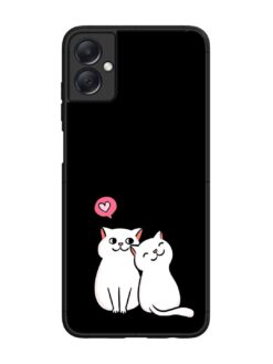 Cat Love Glossy Metal Phone Cover for Samsung Galaxy A05