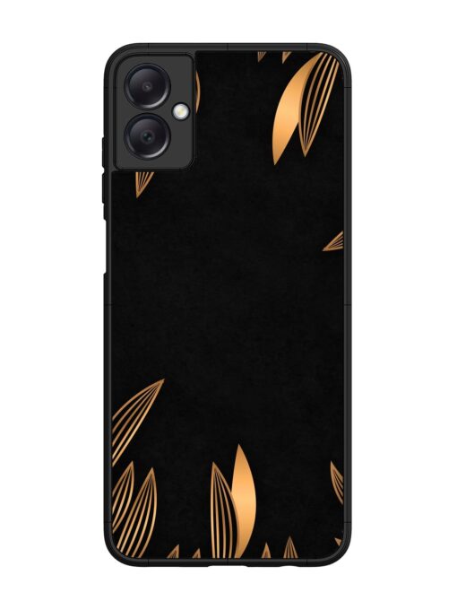 Golden Leaf Pattern Glossy Metal Phone Cover for Samsung Galaxy A05