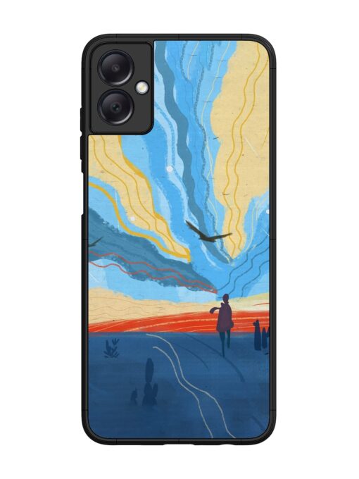 Minimal Abstract Landscape Glossy Metal Phone Cover for Samsung Galaxy A05