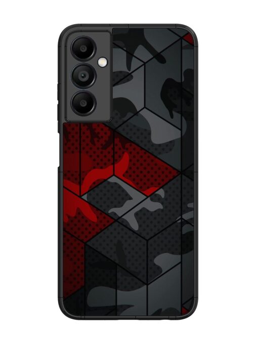 Red And Grey Pattern Glossy Metal Phone Cover for Samsung Galaxy A05S Zapvi