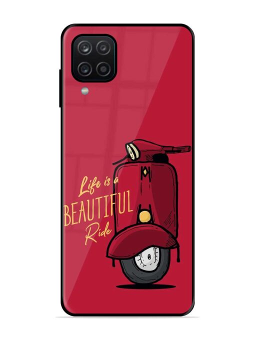 Life Is Beautiful Rides Glossy Metal Phone Cover for Samsung Galaxy A12 Zapvi