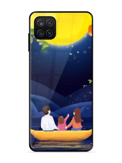 Happy Family And Beautiful View Glossy Metal Phone Cover for Samsung Galaxy A12