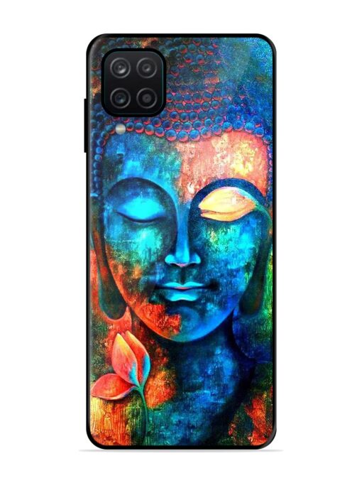 Buddha Painting Glossy Metal Phone Cover for Samsung Galaxy A12 Zapvi